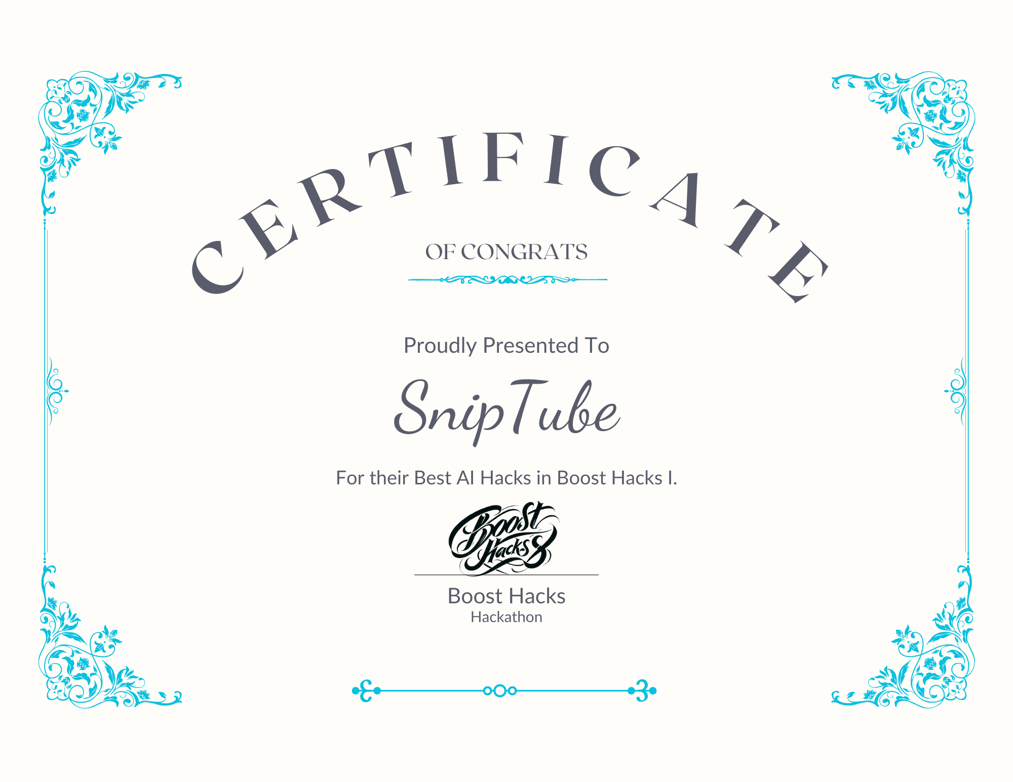 sniptube certificate