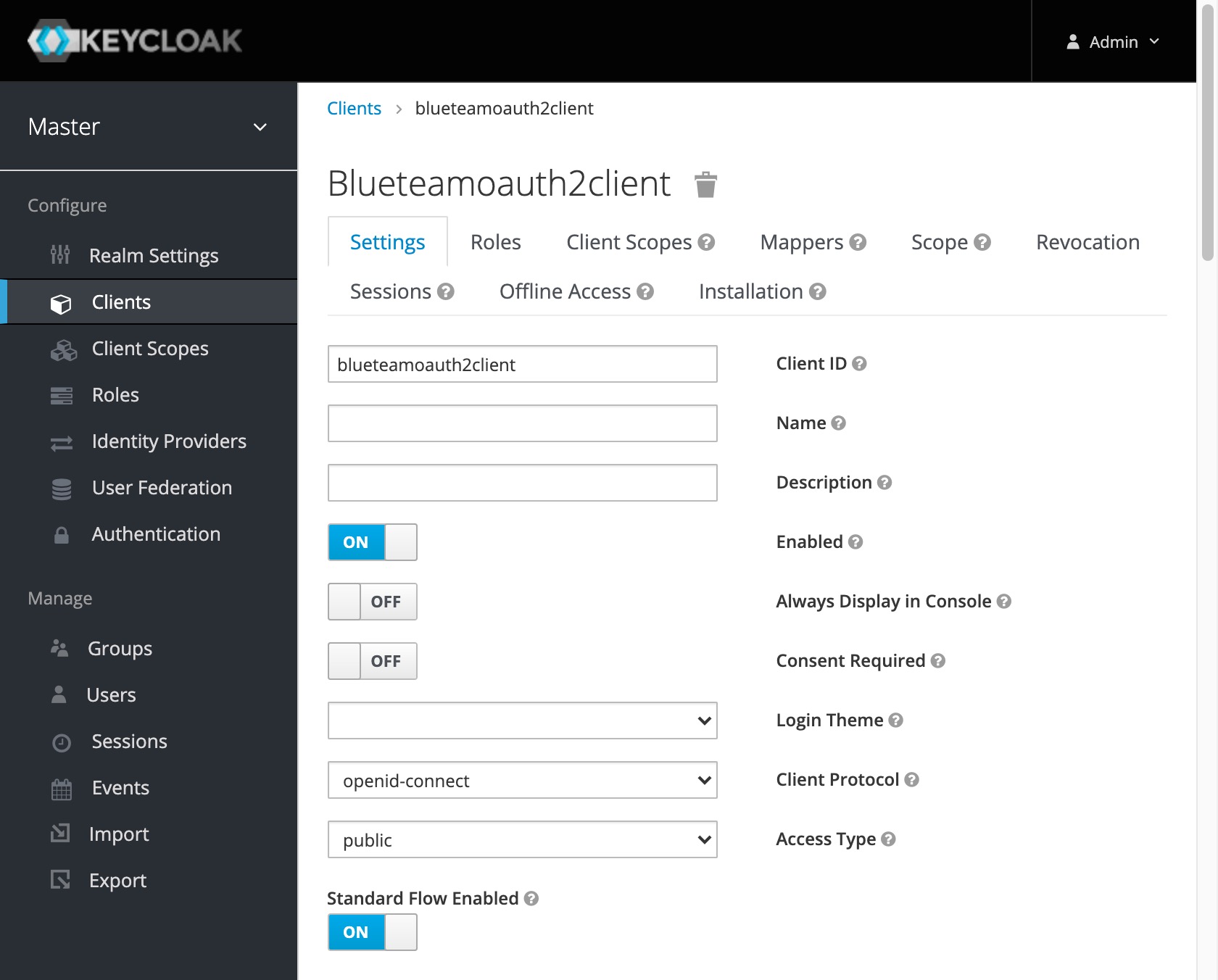 Création du client Oauth2