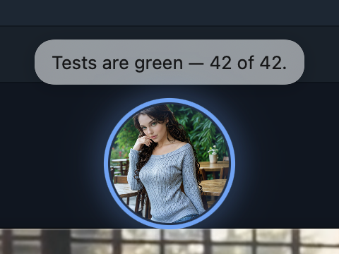 Floating avatar with a speech bubble