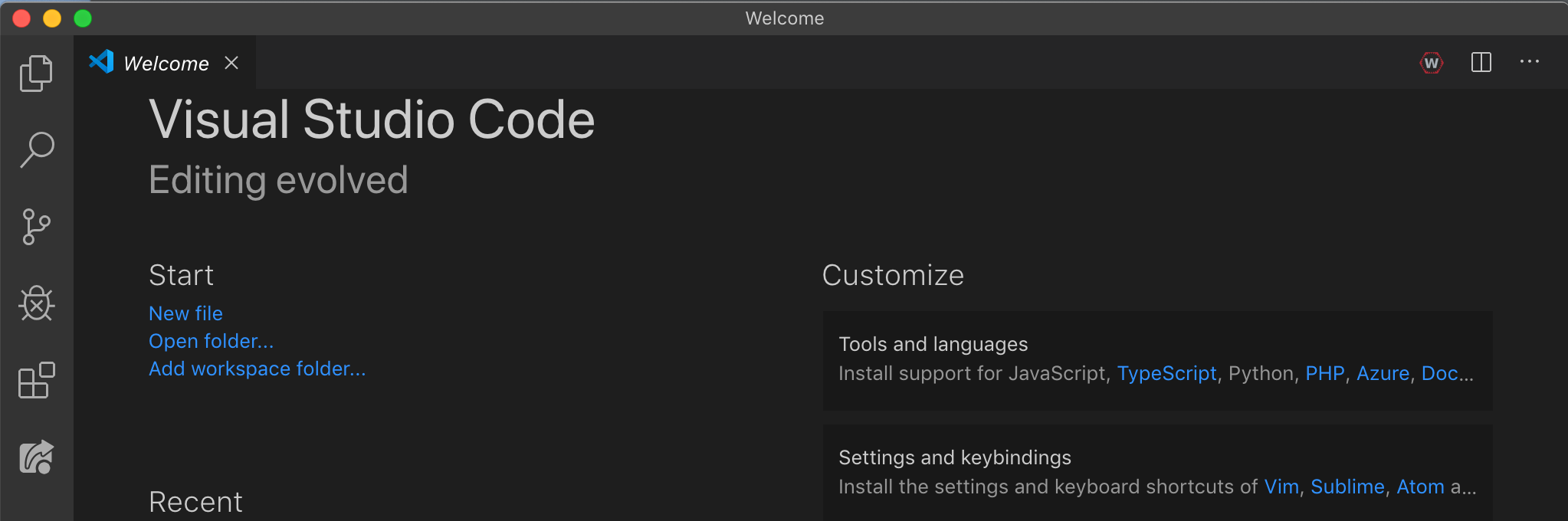 VS Code New Window