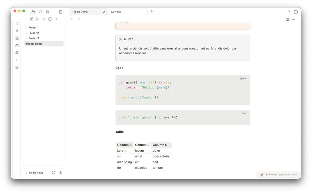 Code and tables, light