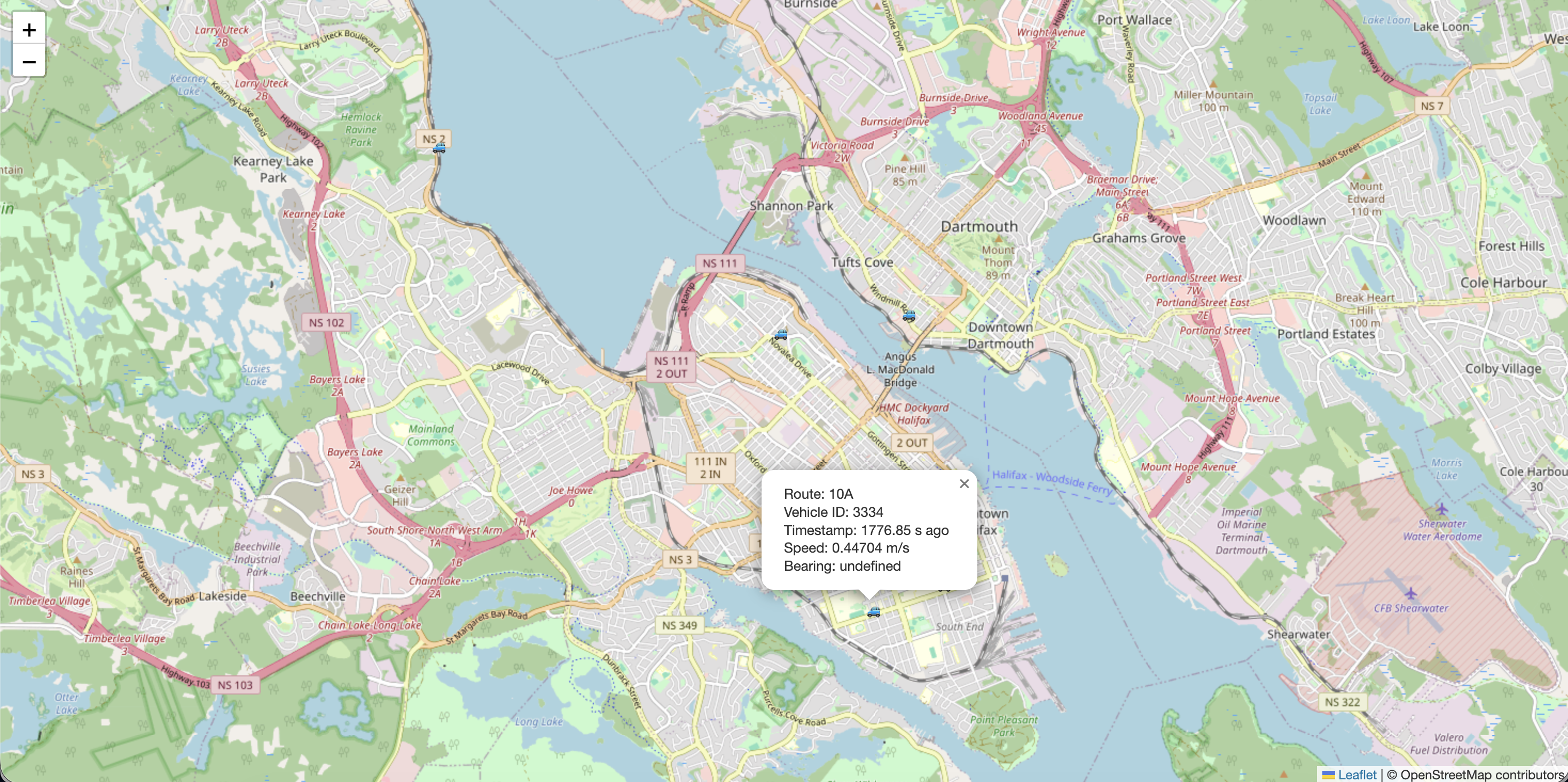 locate-my-bus map screenshot