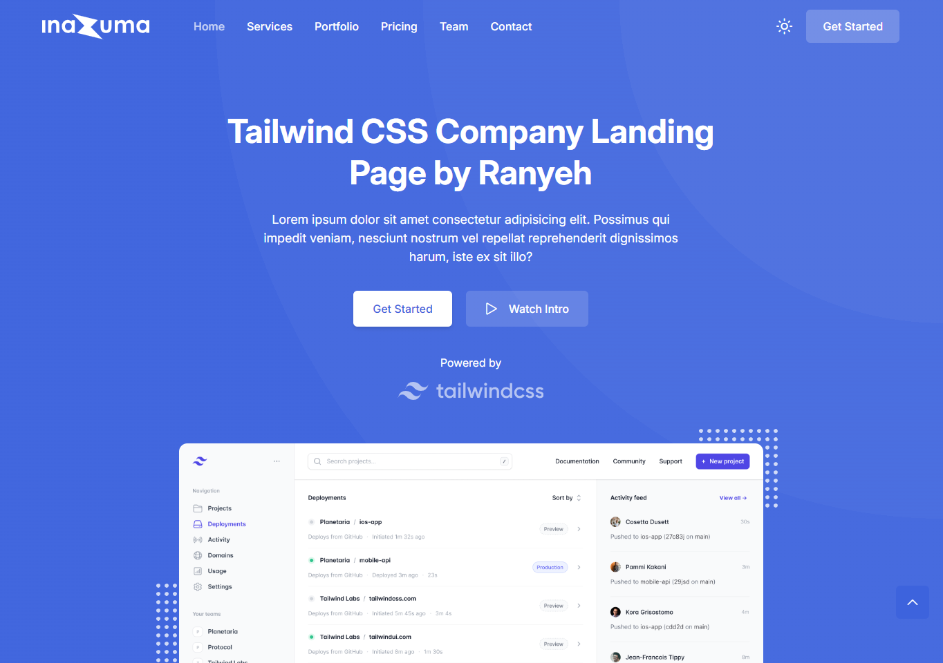 inazuma-tailwind 网站模板截图