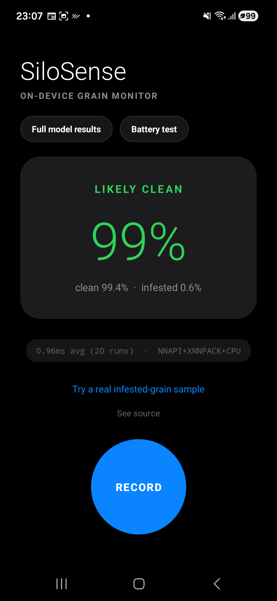 Likely Clean result from a live recording