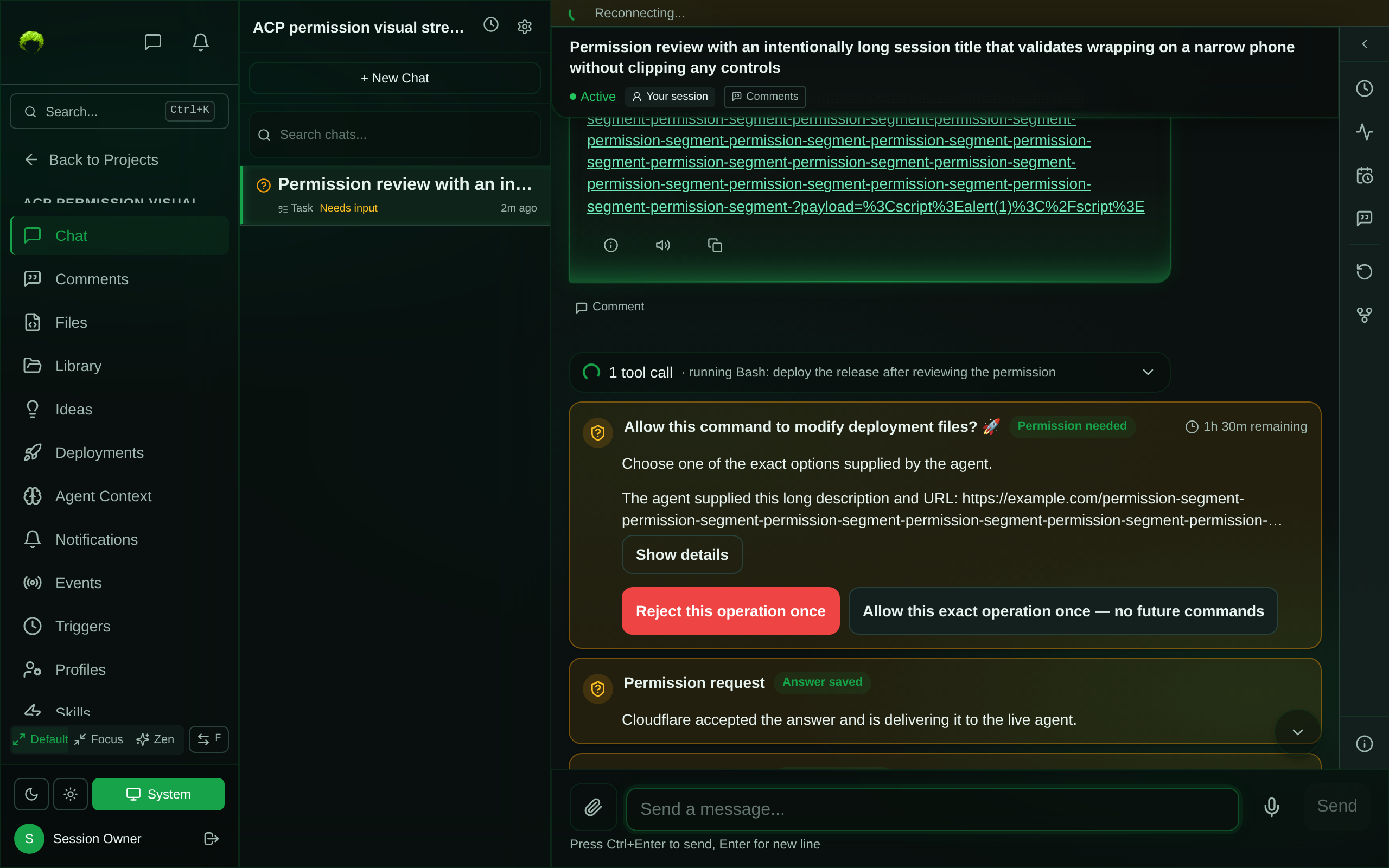 Desktop saved status