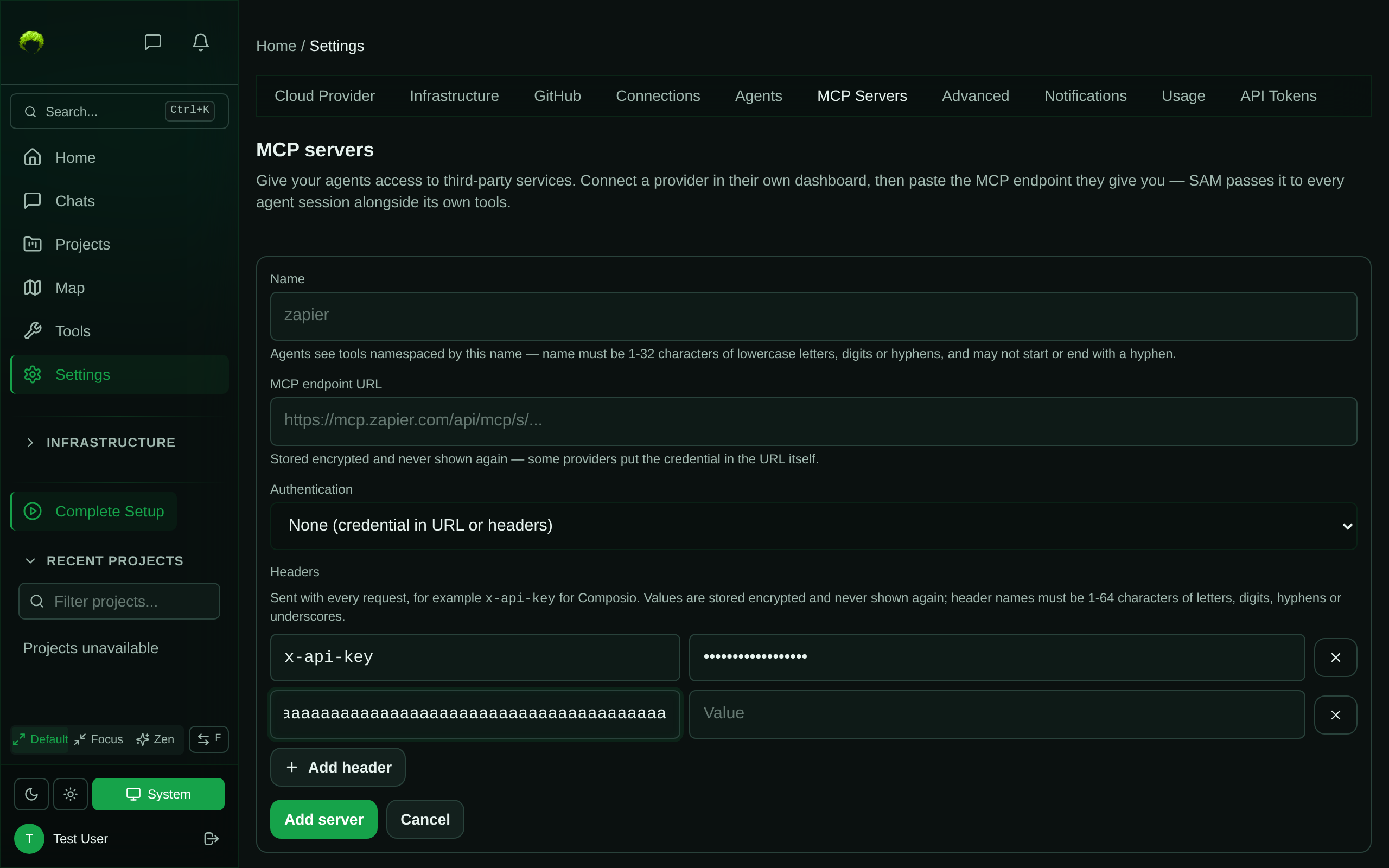 add form with headers desktop
