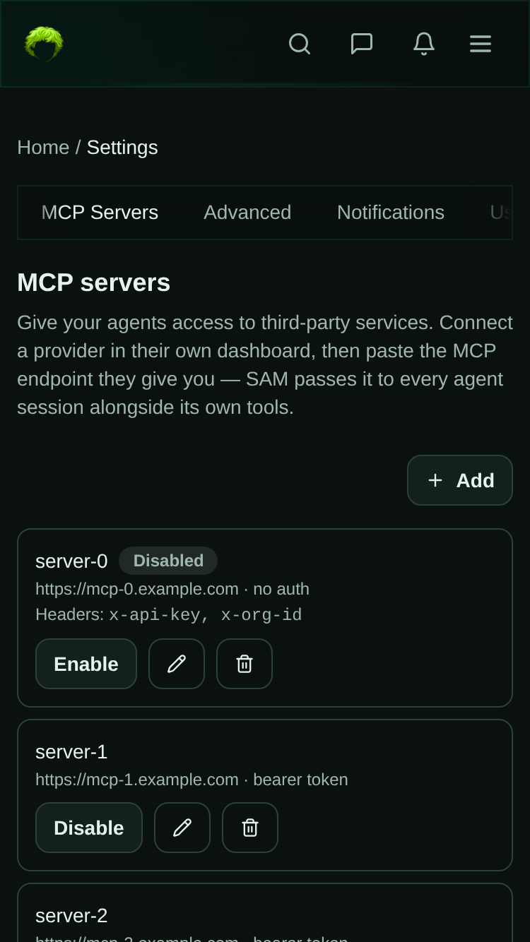 30 servers mobile