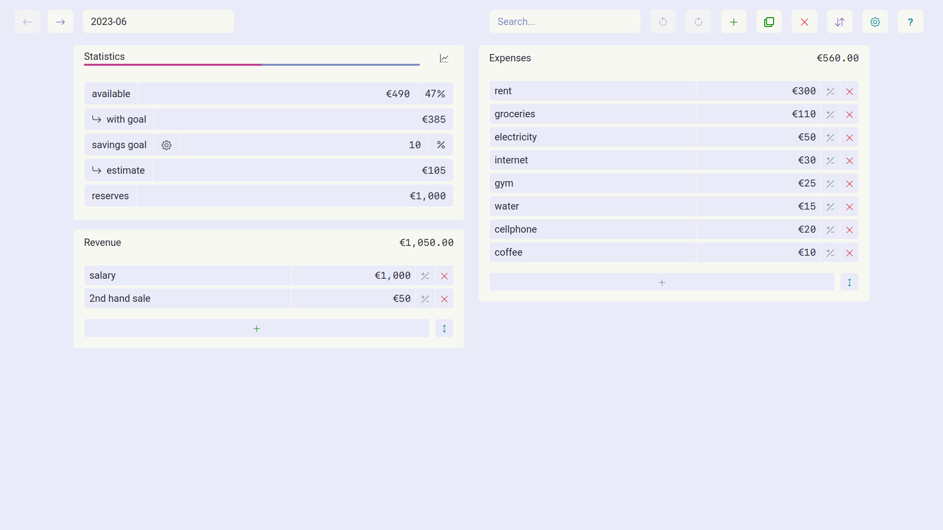 Horizontal light guitos light theme horizontal layout screenshot