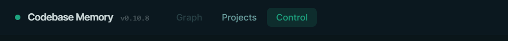 Header showing the serving binary version badge