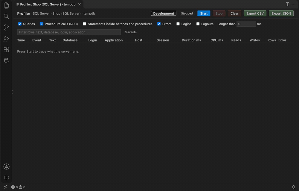 Profiler: queries from an application appear as the server finishes them