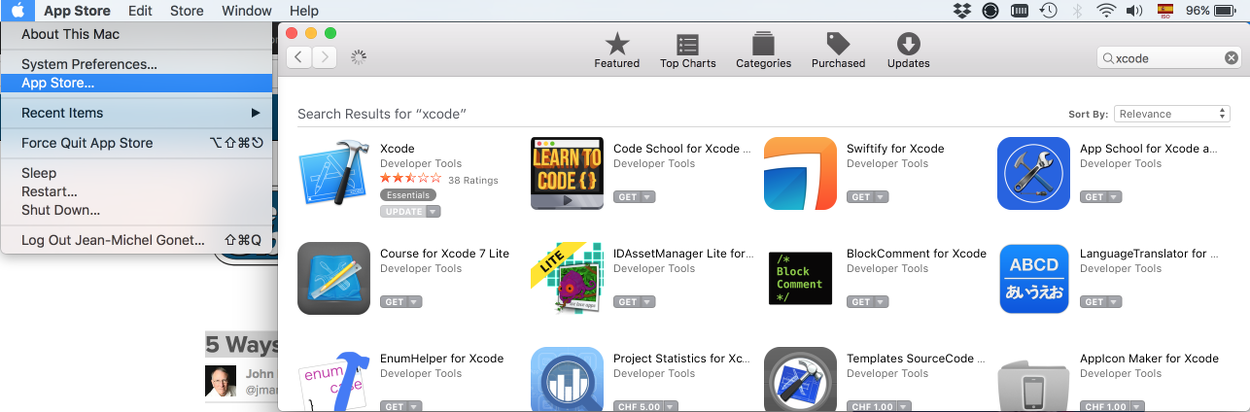 Install XCode from the App store