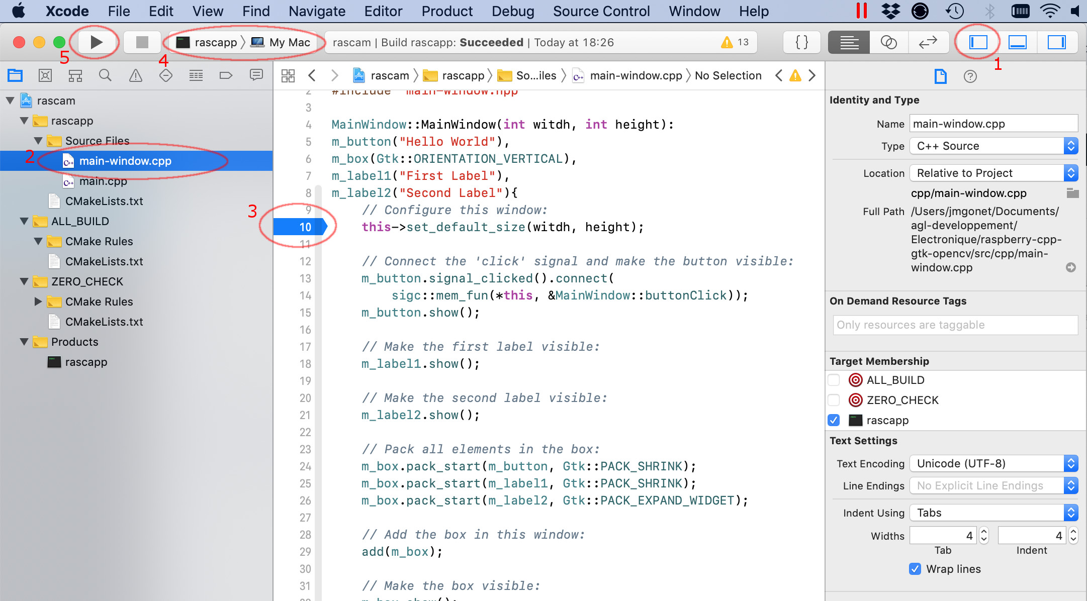 Compile and debug a CMake project from XCode 