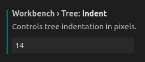 VSCode settings tree indent