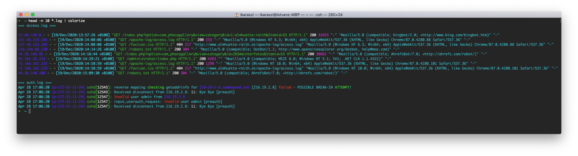 Example screenshot