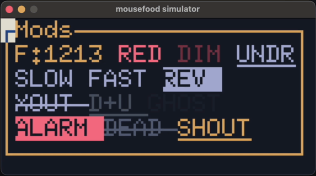 GIF of a window running the simulator with a mousefood application