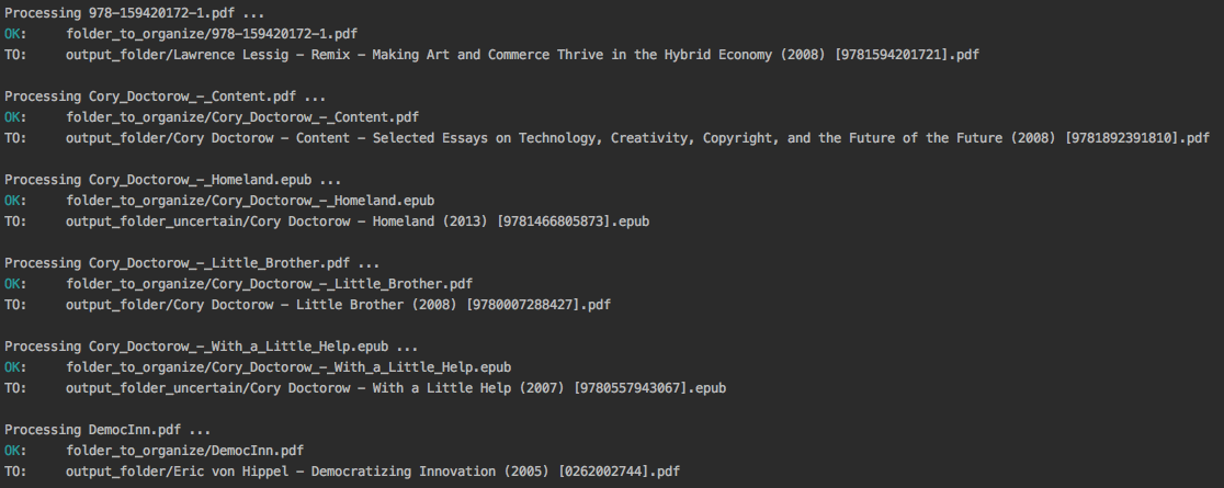 Example: output terminal