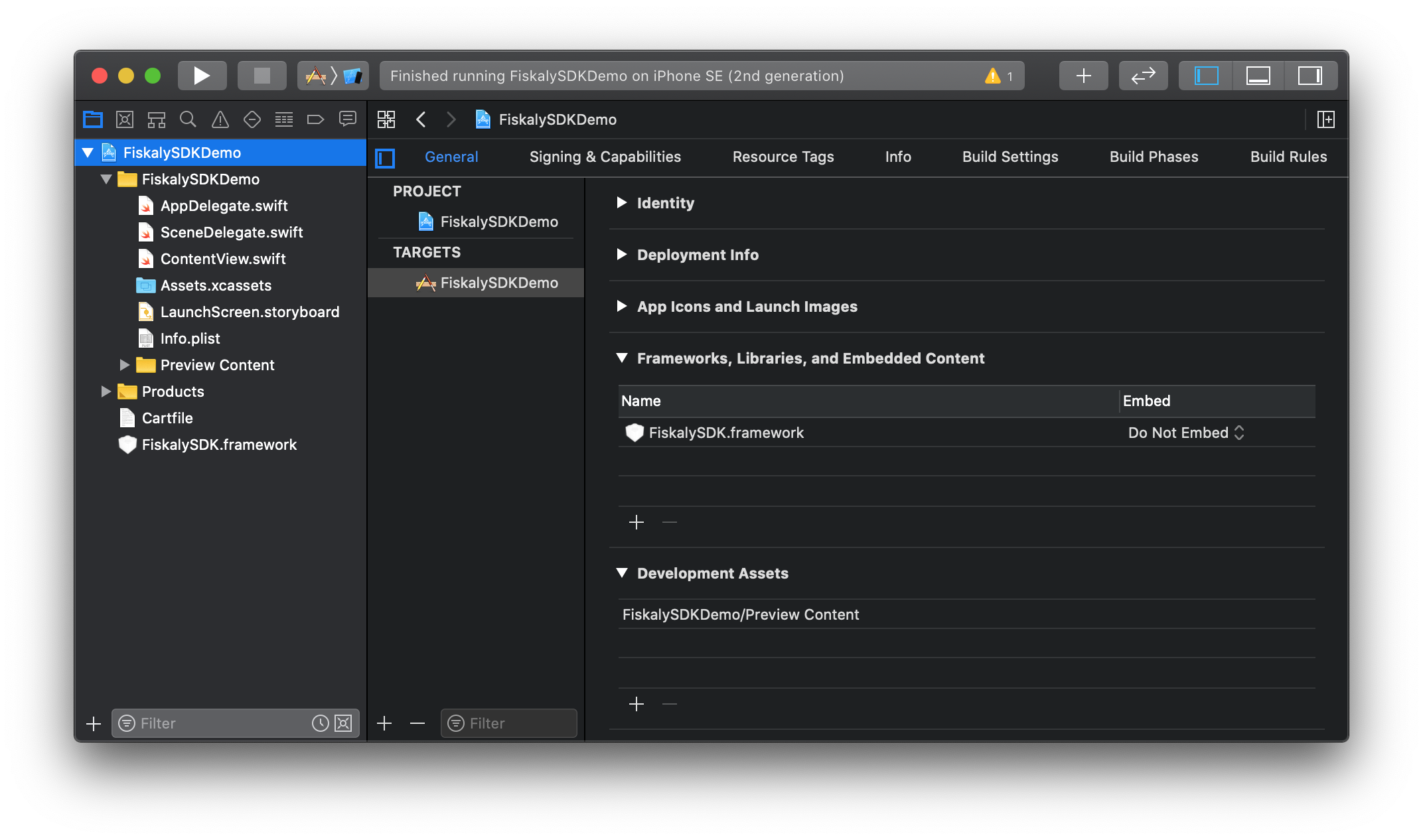 screenshot-xcode-frameworks-integration