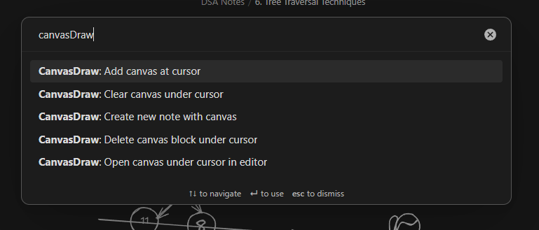 CanvasDraw Command Palette