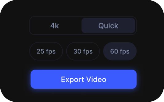 Export options with quality and frame-rate presets