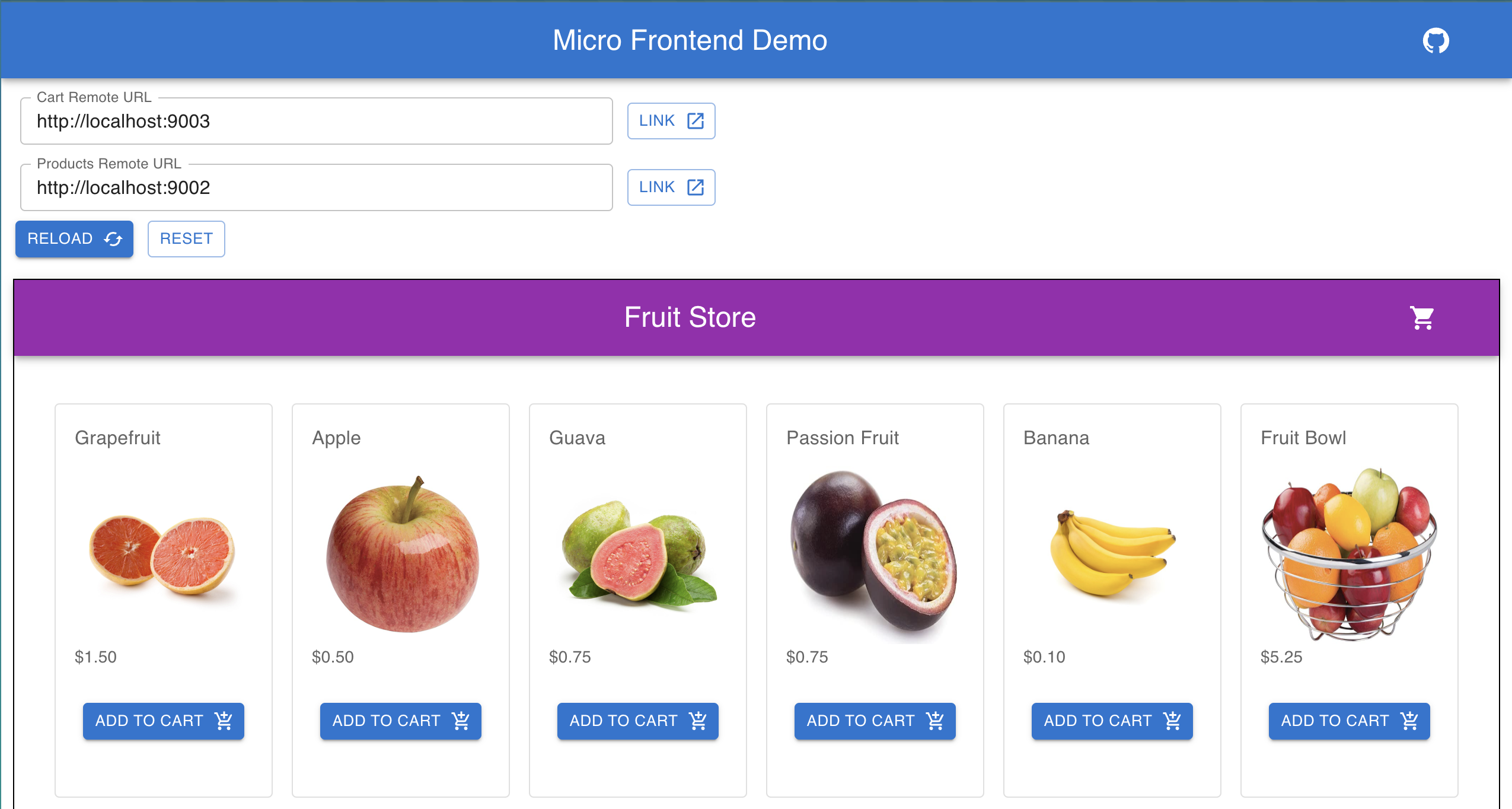 Micro Frontend Fruit Store