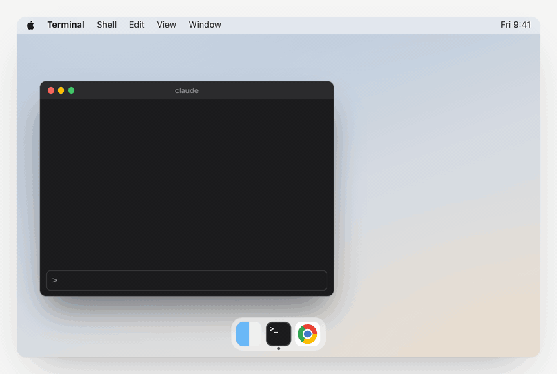 Claude lists the Chrome profiles, the user answers Work, macOS shows Background Items Added, and Claude says chrome-work is ready.