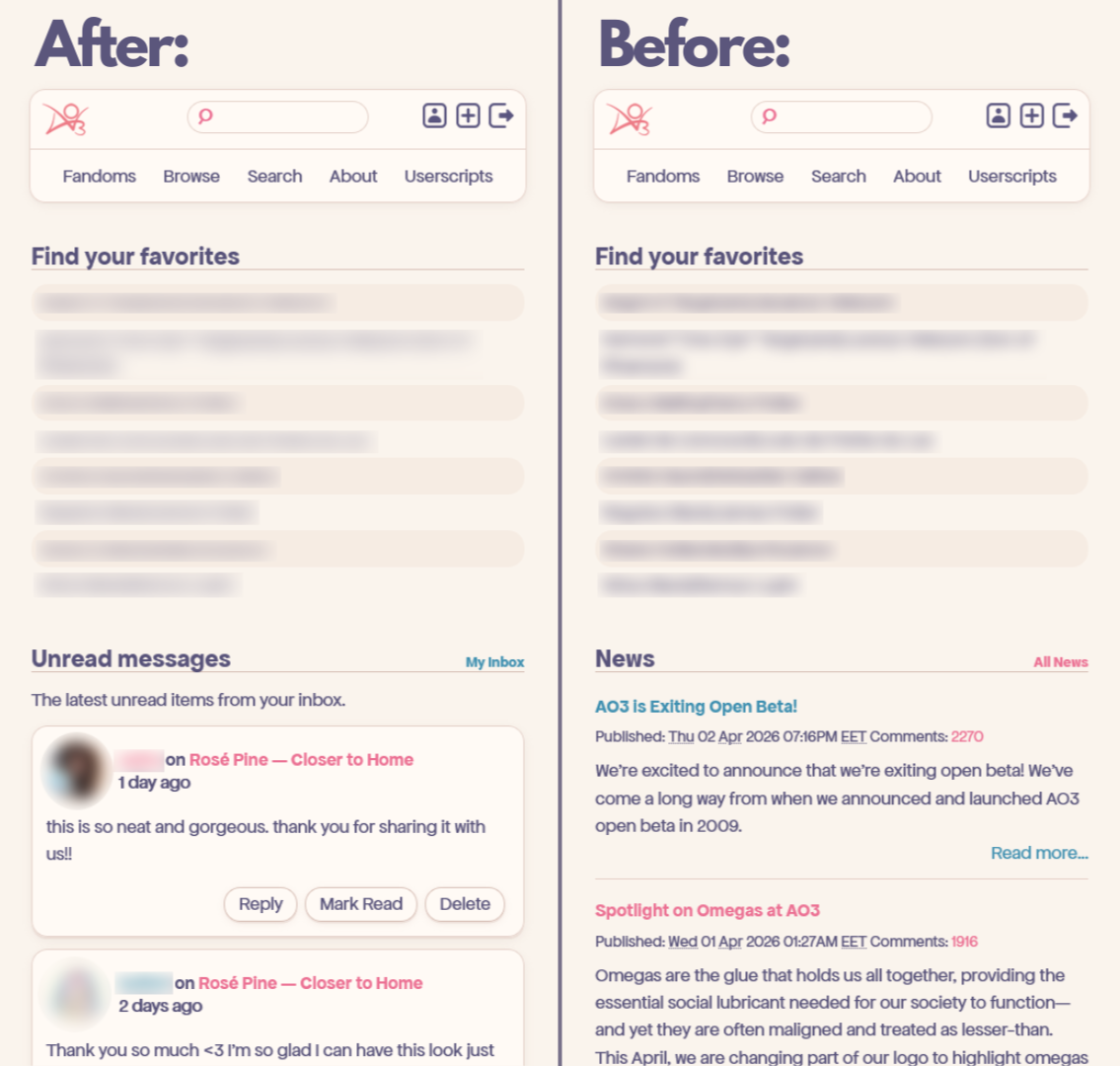 Unread Messages next to Favorites mobile preview