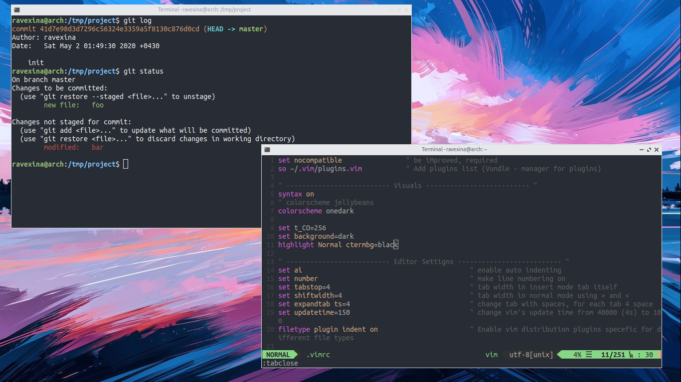 onedark theme for xfce4 terminal