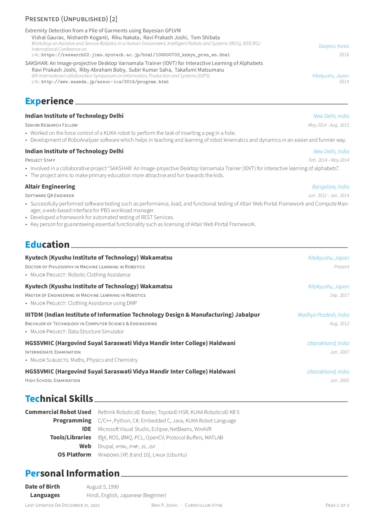 CV Page 2