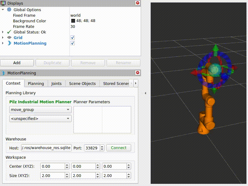 gif showing demo of ur_pilz_demo