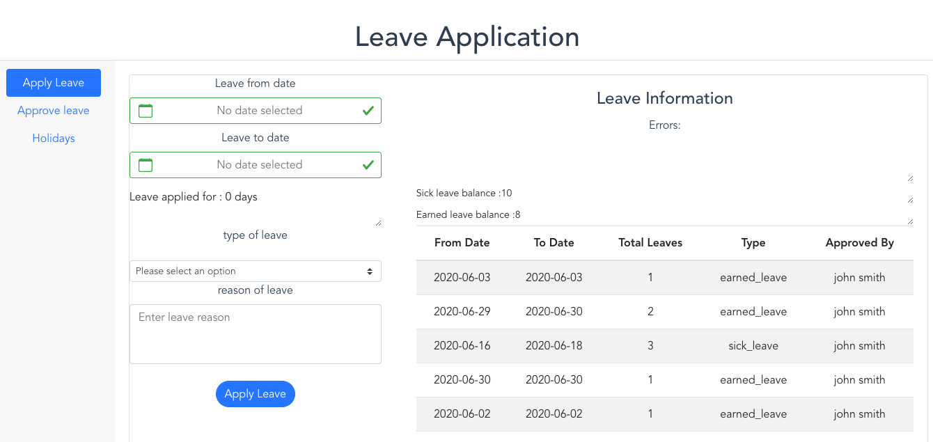 Leave application