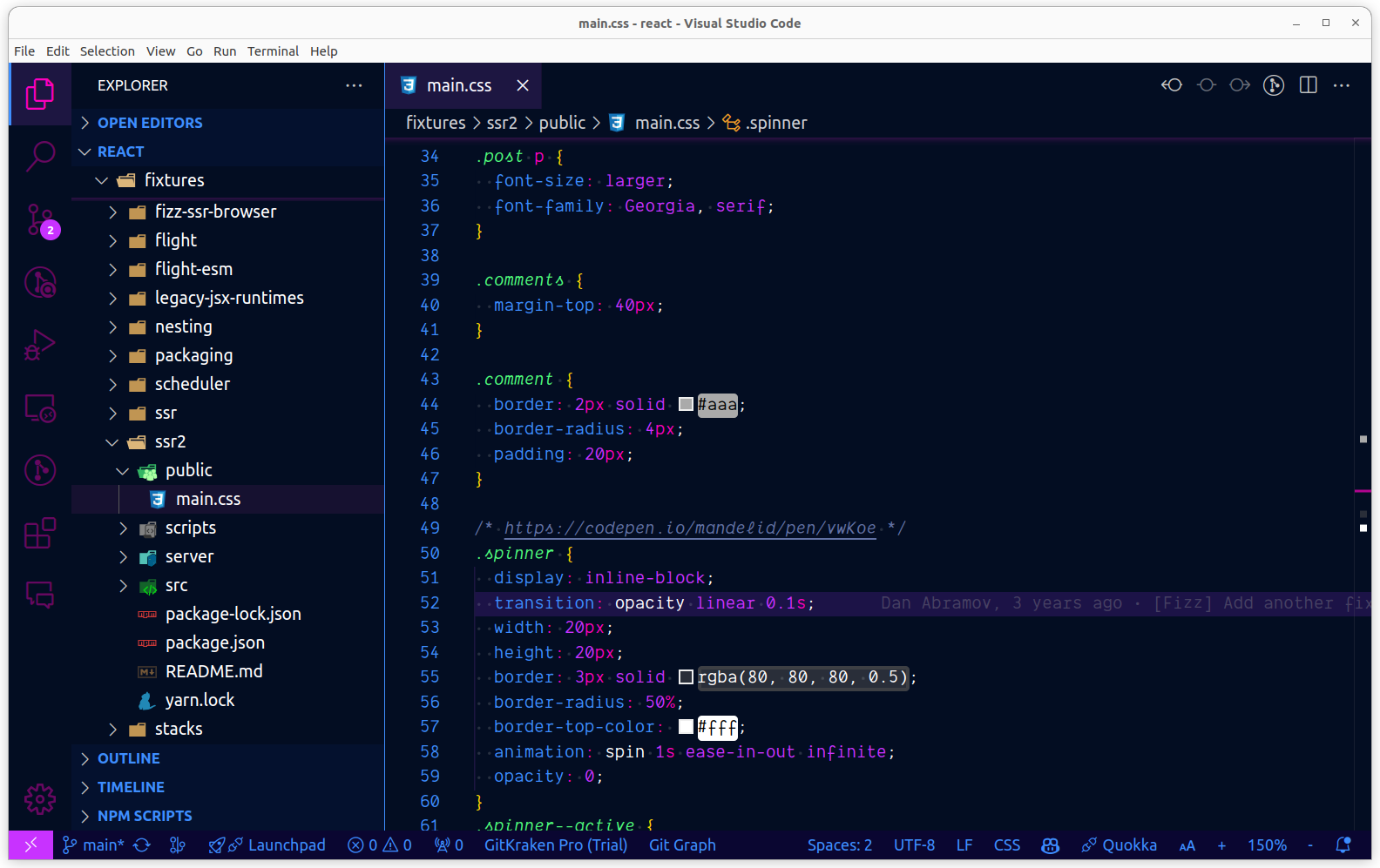 Moontallica Theme Dark Theme Screenshot CSS Preview for Visual Studio Code