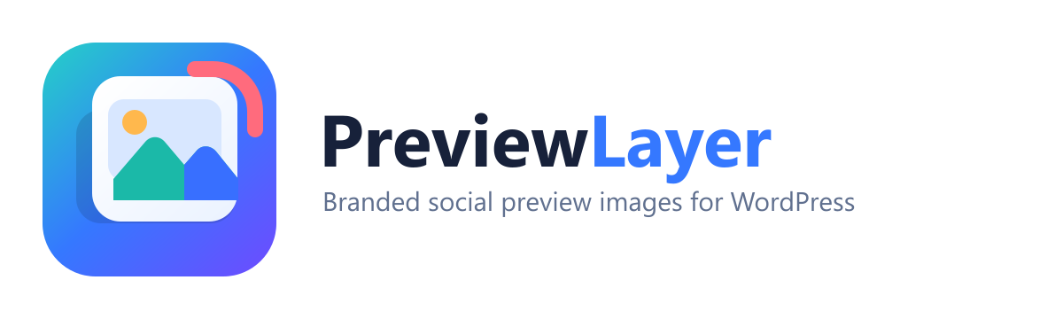 PreviewLayer WordPress social share image overlay plugin logo
