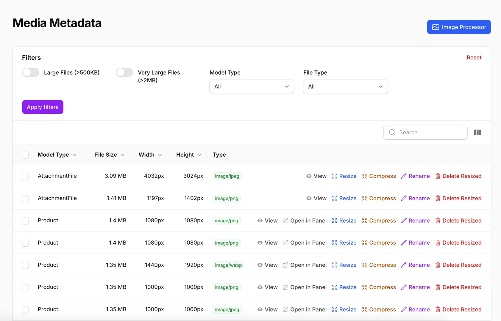 Media Metadata Dashboard