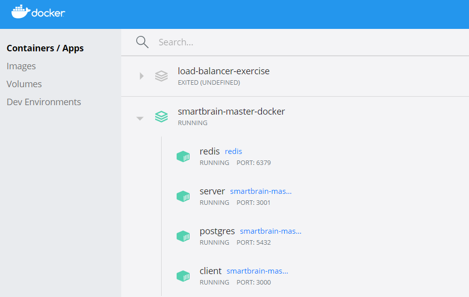 Docker Desktop Containers