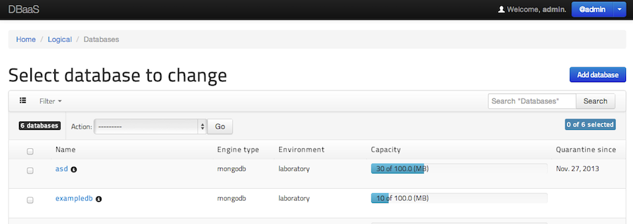 Listing databases and their summary informations