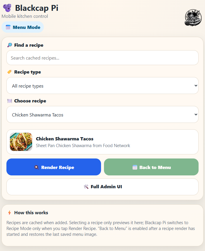 Blackcap Mobile UI