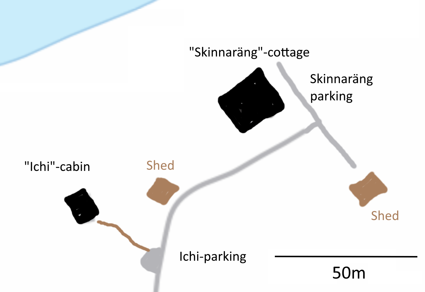 Map of the cottages