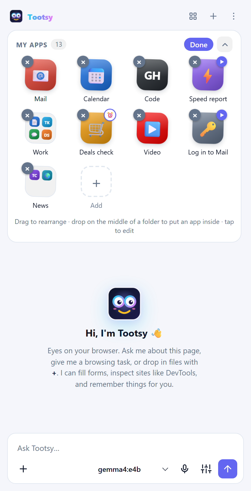 My apps in edit mode, ready to rearrange