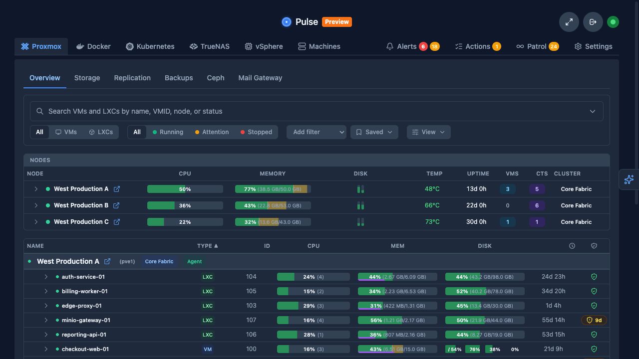 Pulse Proxmox workspace