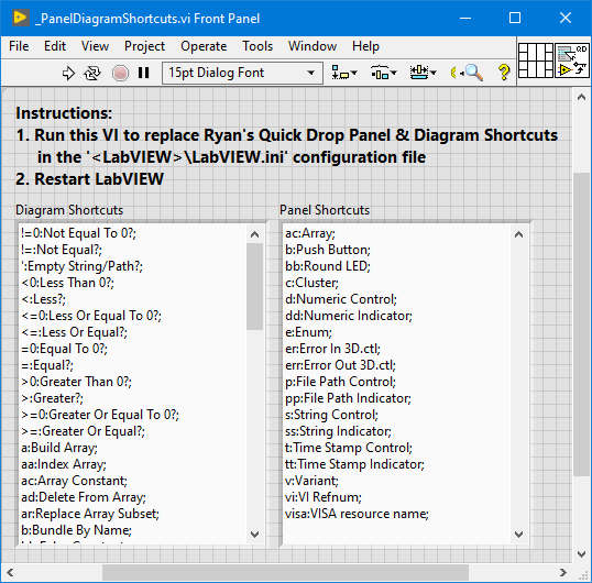 Ryans Quick Drop Shortcuts