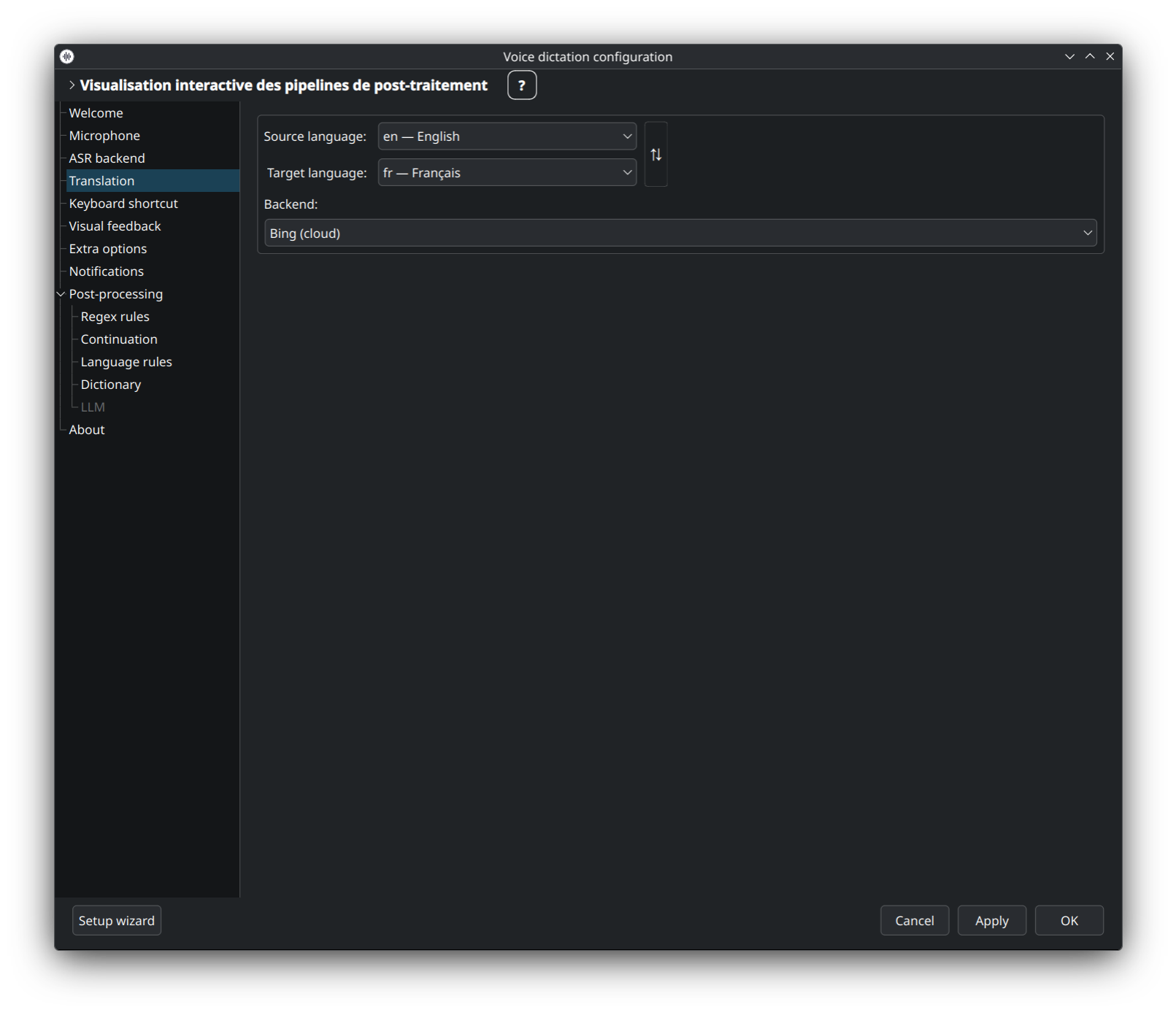 Traduction — backend Bing