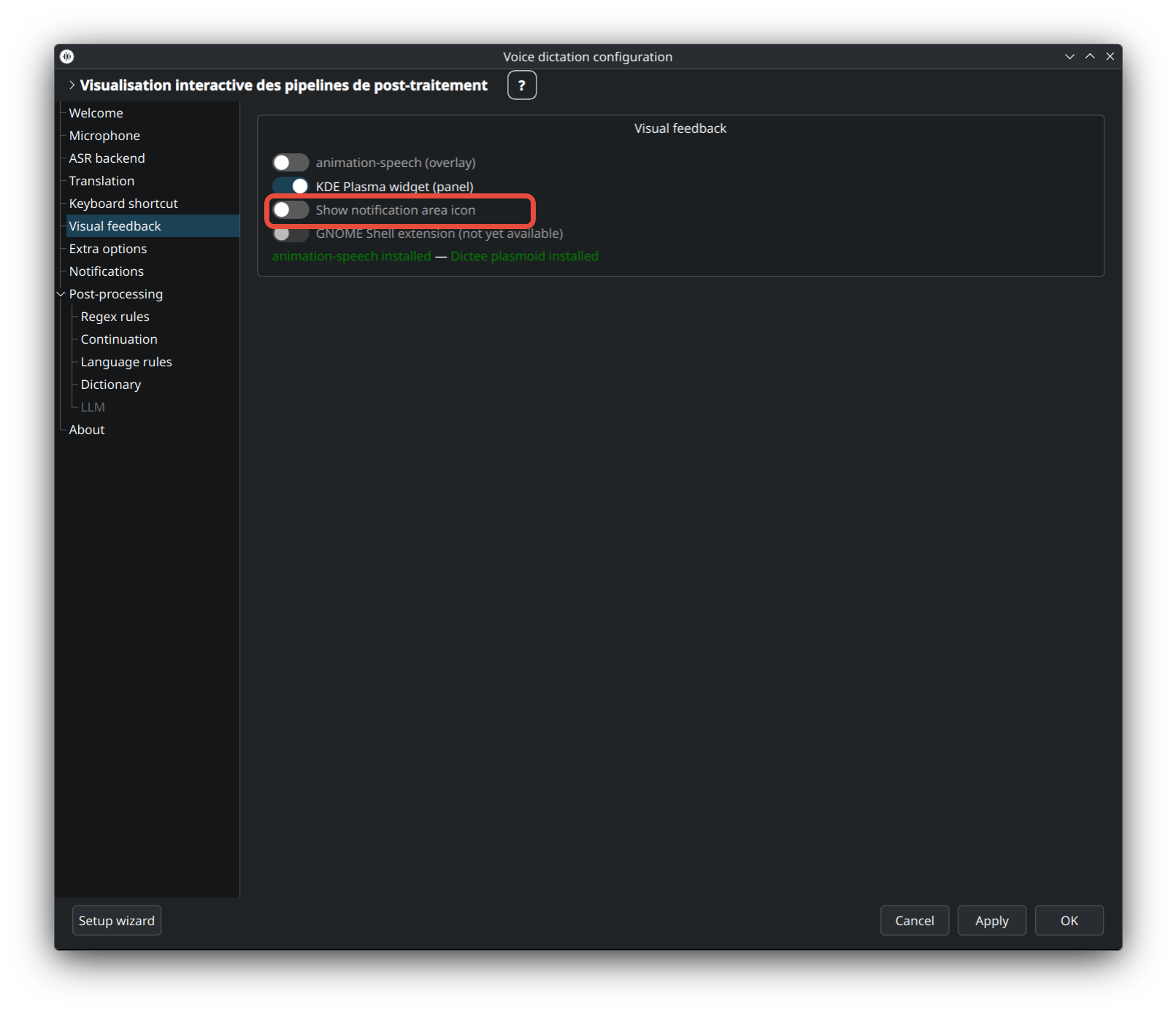 Show notification area icon toggle in dictee-setup