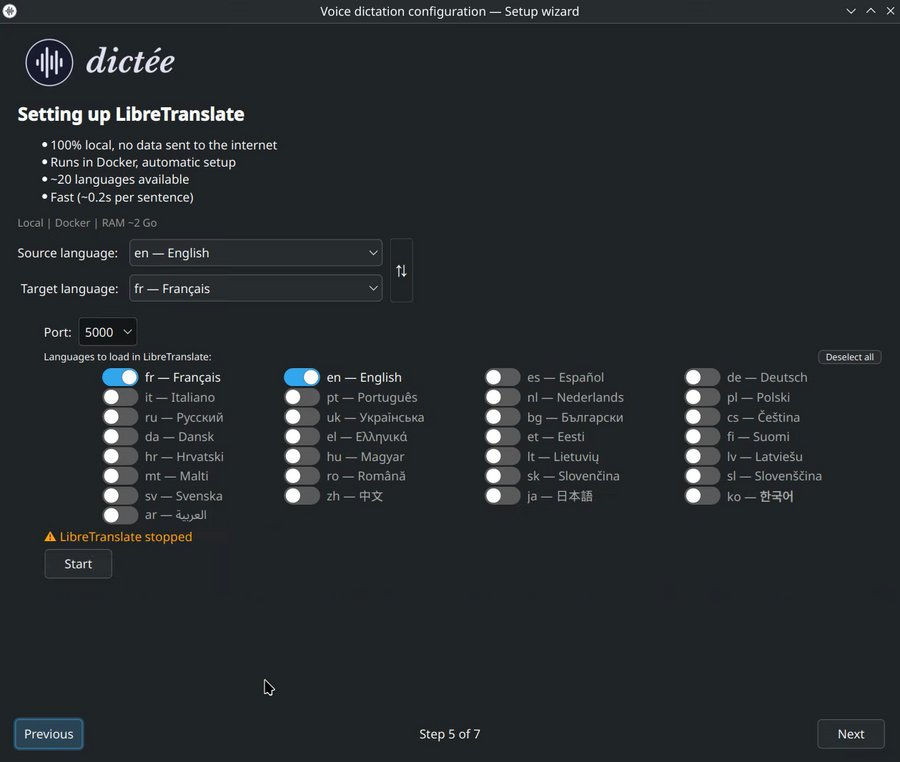 Wizard — Docker image / Ollama model install