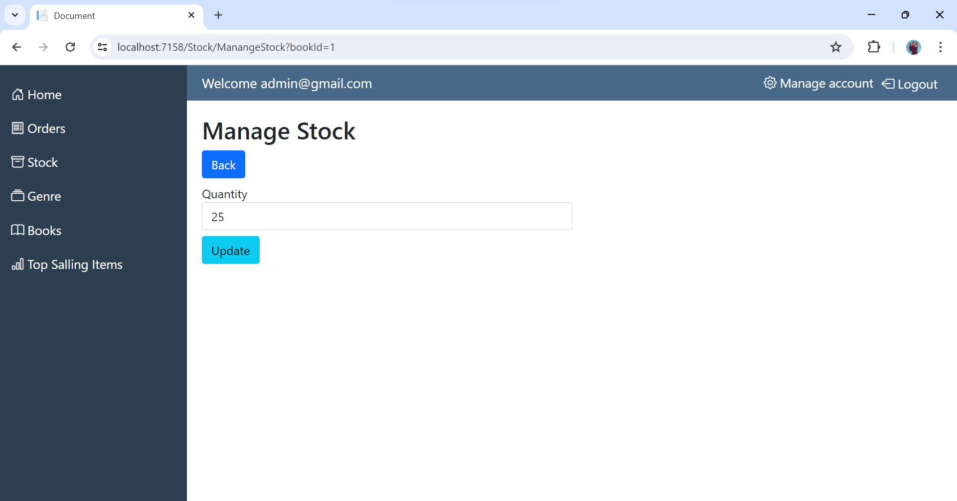 Update Stock