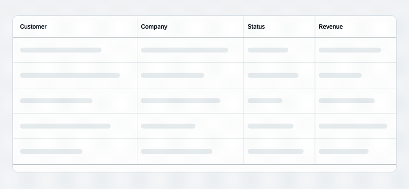 Animated preview of the UI5X LoadingTable control