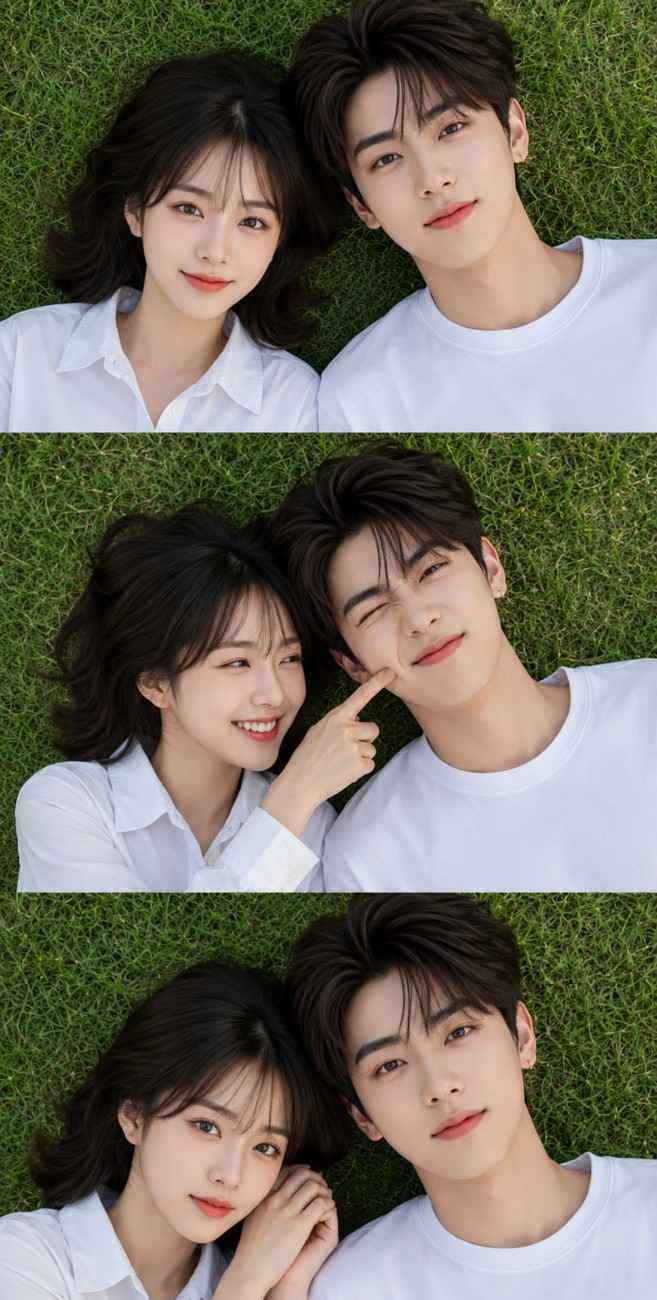 Forever Beside You – Romantic Grass Portrait Collage