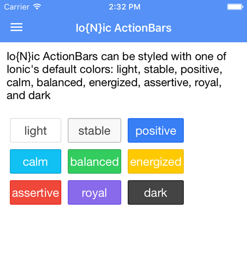 ionic/nativescript actionbars