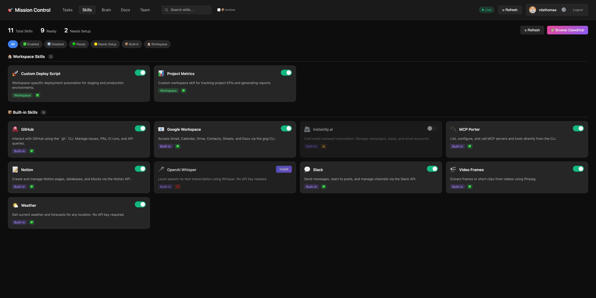 Skills Tab