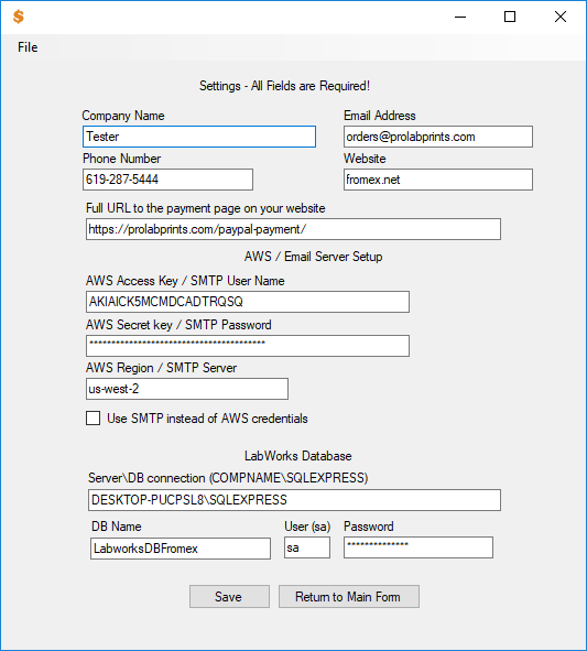 Settings Screen