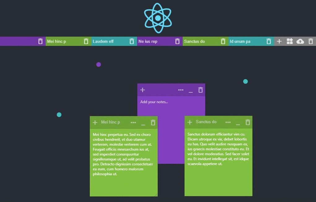 Sticky Notes for React Application